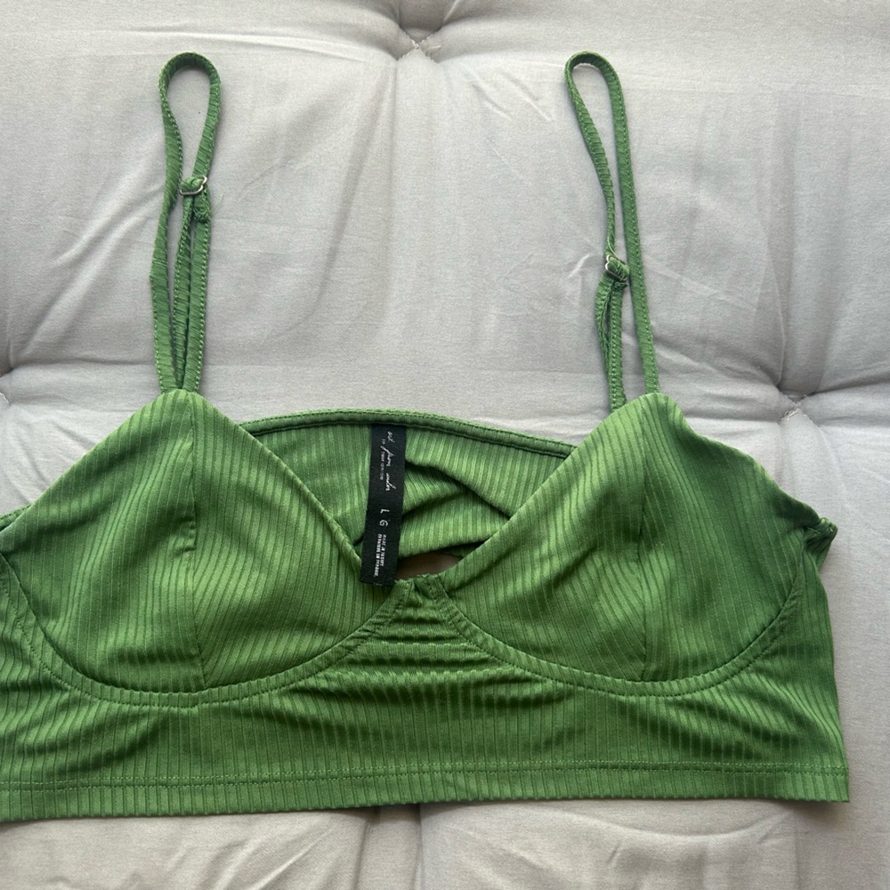 UO Bralette Emerald Green